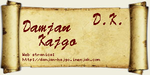 Damjan Kajgo vizit kartica